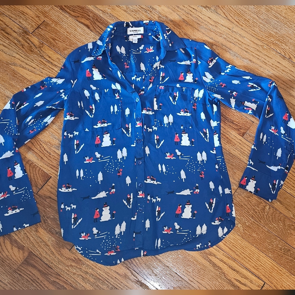 Express Portofino Winter Print Sz XS